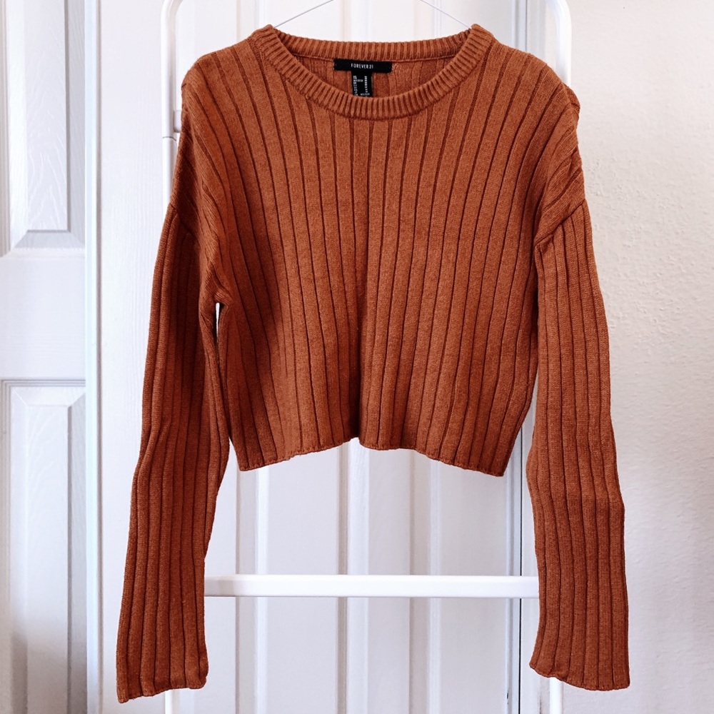 Forever 21 Cropped Caramel Sweater